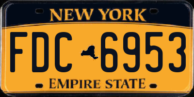 NY license plate FDC6953