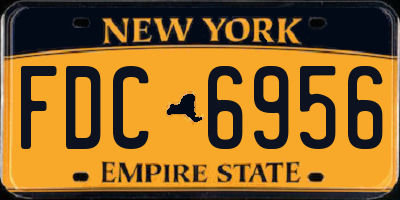 NY license plate FDC6956