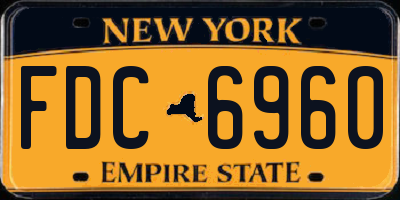 NY license plate FDC6960