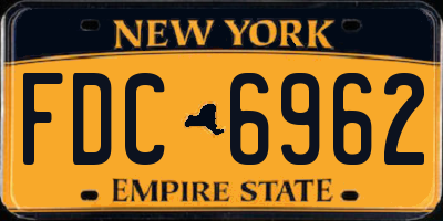 NY license plate FDC6962