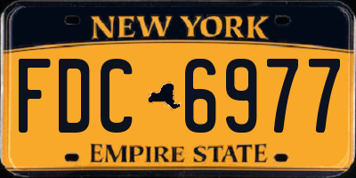 NY license plate FDC6977