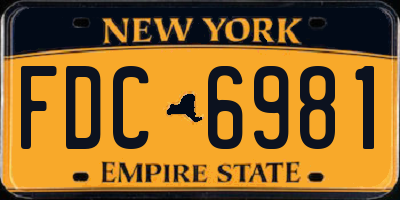 NY license plate FDC6981