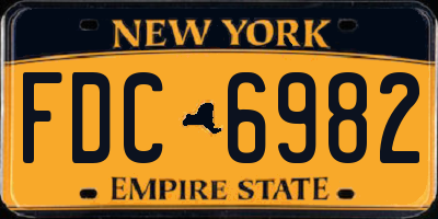 NY license plate FDC6982