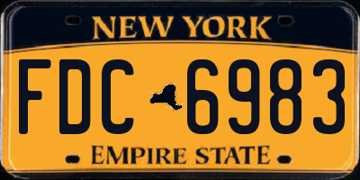 NY license plate FDC6983