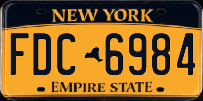 NY license plate FDC6984