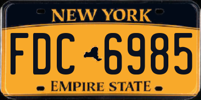 NY license plate FDC6985