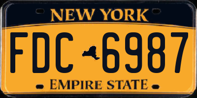 NY license plate FDC6987