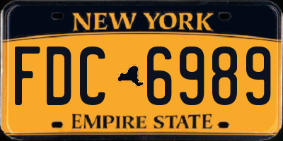 NY license plate FDC6989
