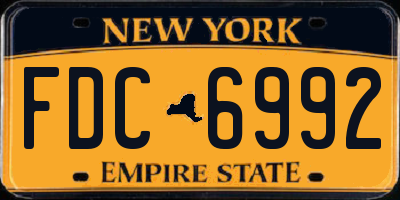 NY license plate FDC6992