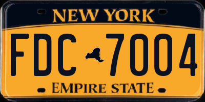 NY license plate FDC7004