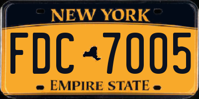 NY license plate FDC7005