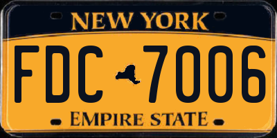 NY license plate FDC7006