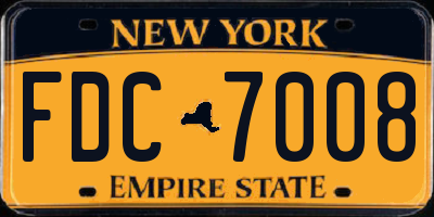 NY license plate FDC7008