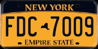 NY license plate FDC7009