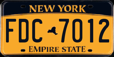 NY license plate FDC7012