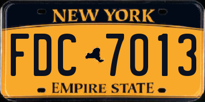 NY license plate FDC7013
