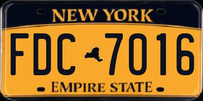 NY license plate FDC7016