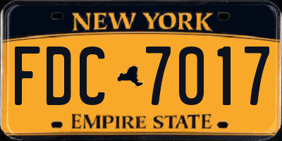 NY license plate FDC7017