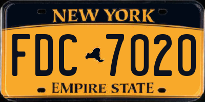 NY license plate FDC7020