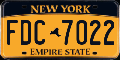 NY license plate FDC7022