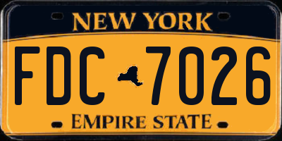 NY license plate FDC7026