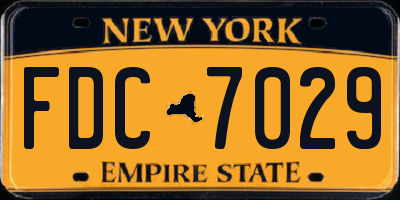 NY license plate FDC7029