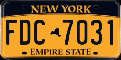 NY license plate FDC7031