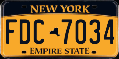 NY license plate FDC7034
