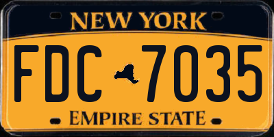 NY license plate FDC7035
