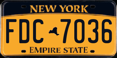 NY license plate FDC7036