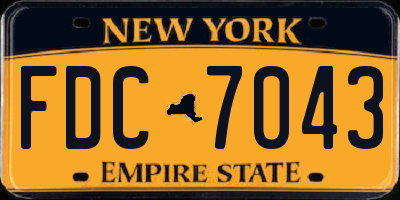 NY license plate FDC7043