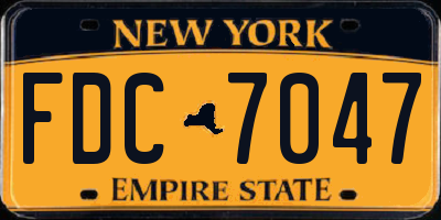 NY license plate FDC7047