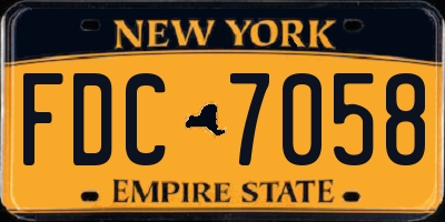 NY license plate FDC7058