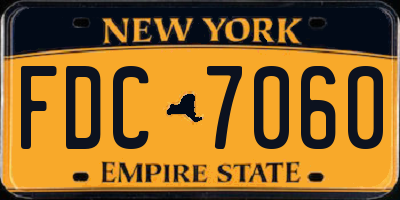 NY license plate FDC7060