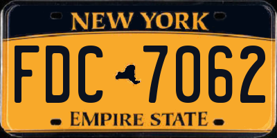 NY license plate FDC7062