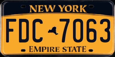 NY license plate FDC7063