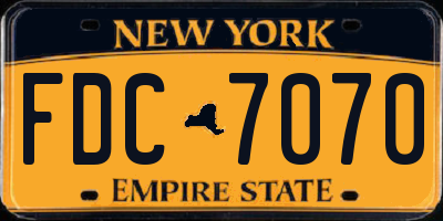 NY license plate FDC7070