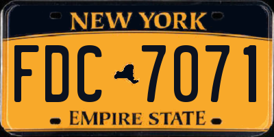 NY license plate FDC7071