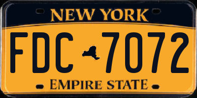 NY license plate FDC7072