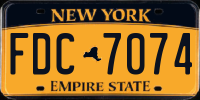 NY license plate FDC7074