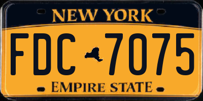 NY license plate FDC7075