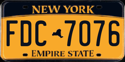 NY license plate FDC7076