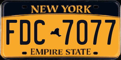 NY license plate FDC7077