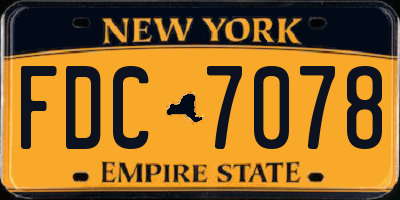 NY license plate FDC7078