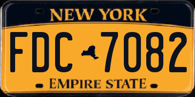 NY license plate FDC7082
