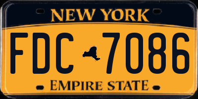 NY license plate FDC7086