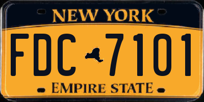 NY license plate FDC7101