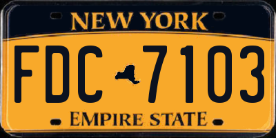 NY license plate FDC7103