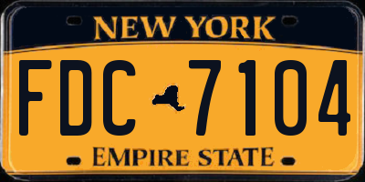 NY license plate FDC7104