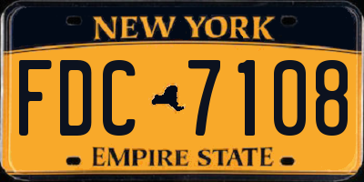 NY license plate FDC7108